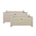 Set of 2 White Wooden Rectangular Planters for Garden and Terrace Promotion