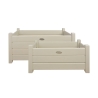 Set of 2 White Wooden Rectangular Planters for Garden and Terrace Promotion
