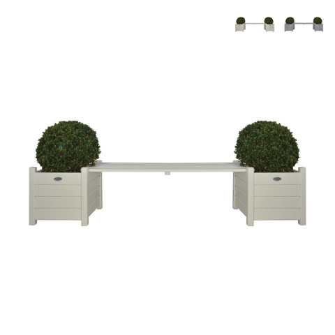 Wooden Outdoor Garden Bench with Planters Promotion