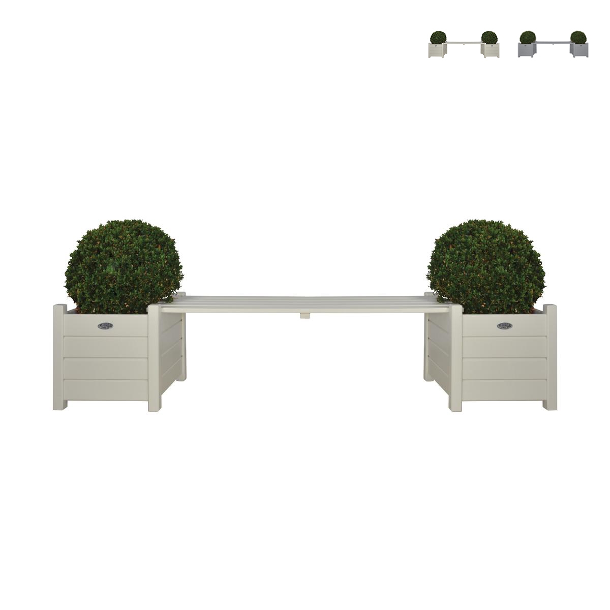 Wooden Outdoor Garden Bench with Planters Promotion