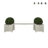 Wooden Outdoor Garden Bench with Planters Promotion