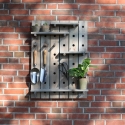 Wall-Mounted Perforated Tool Panel with Adjustable Shelves and Hooks On Sale