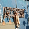 Cast Iron Wall-Mounted Tool Holder with 3 Decorative Hooks On Sale