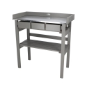 Wood Workbench with Galvanized Metal Top and 3 Drawers Bulk Discounts