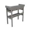 Wood Workbench with Galvanized Metal Top and 3 Drawers Model