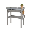Wood Workbench with Galvanized Metal Top and 3 Drawers Catalog
