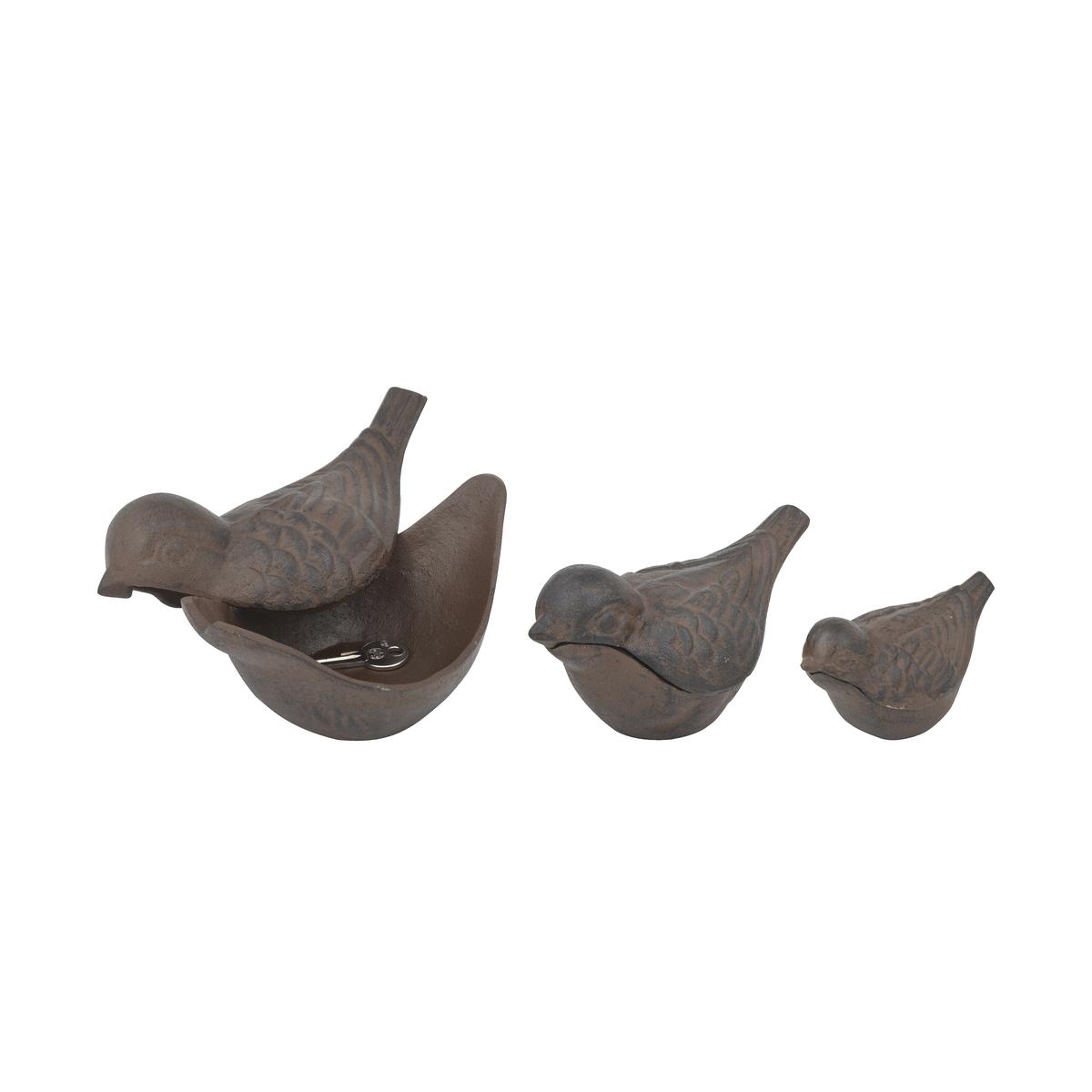 Set of 3 Cast Iron Matryoshka Keyholder Birds