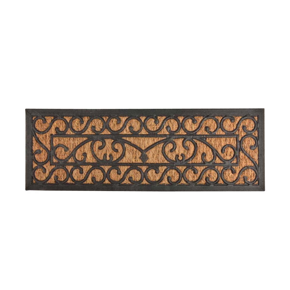 Victorian Style Coir and Rubber Doormat 75.5x25.2cm