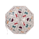 Transparent Umbrella with Printed Cat and Dog Design On Sale