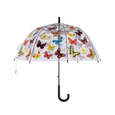 Transparent Umbrella with Colorful Butterfly Print Promotion