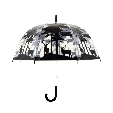 Transparent Umbrella with Forest and Deer Pattern Promotion
