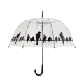Clear Umbrella with Birds on a Wire Design Promotion