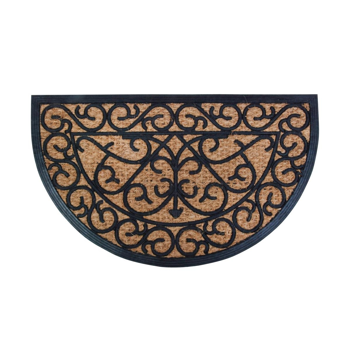 Classic Style Semicircular Entrance Doormat in Rubber and Coir Promotion