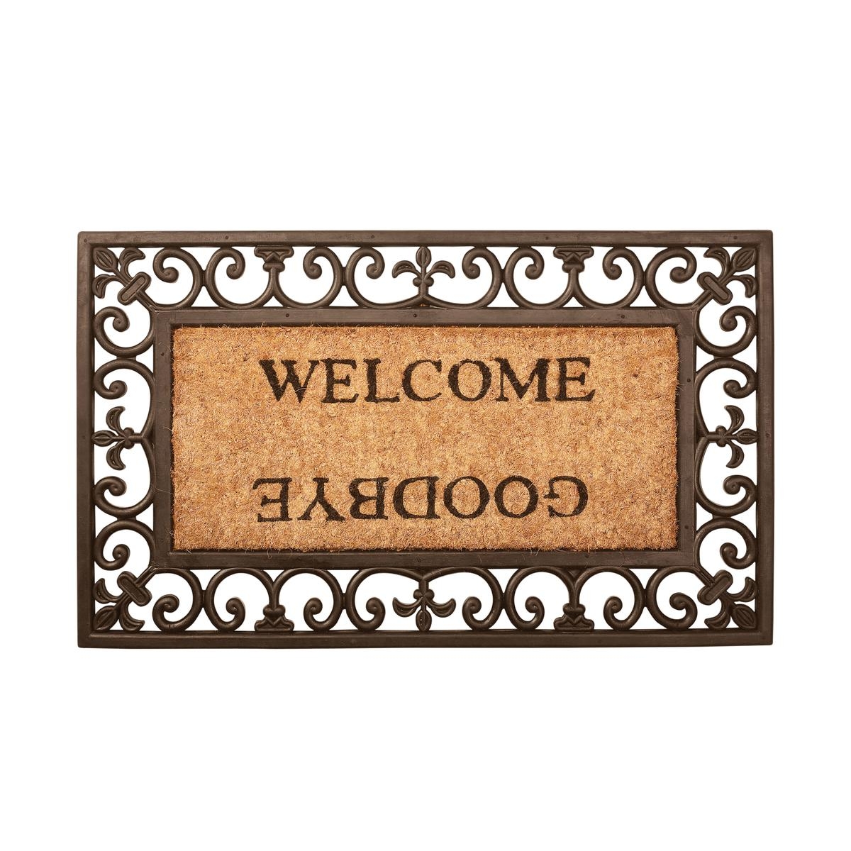 Rubber and Coir Doormat with "Welcome Goodbye" Design Promotion