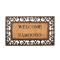 Rubber and Coir Doormat with "Welcome Goodbye" Design Promotion