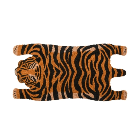 Tiger-Shaped Coir Doormat for Entryway Promotion