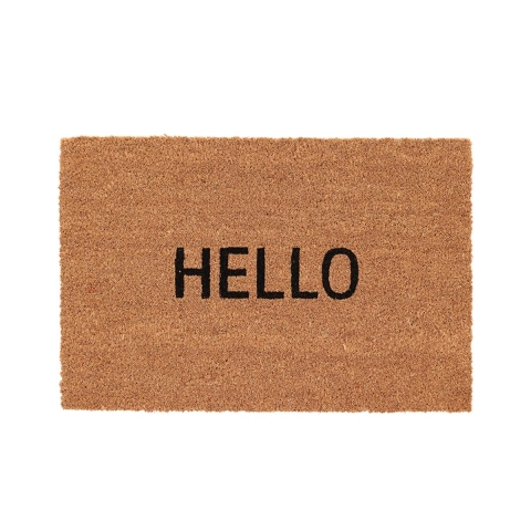 Coco Fiber Entrance Doormat with "Hello" Text Promotion