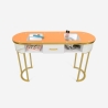 "Jess Beauty Table Console with Glass and Gold Metal, Marble Effect" Catalog