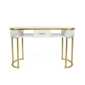 "Jess Beauty Table Console with Glass and Gold Metal, Marble Effect" Choice Of