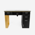 Black Manicure Table for Beautician with Extractor and Glass Top Glamos Promotion