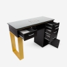 Black Manicure Table for Beautician with Extractor and Glass Top Glamos Discounts