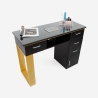 Black Manicure Table for Beautician with Extractor and Glass Top Glamos Catalog