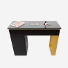Black Manicure Table for Beautician with Extractor and Glass Top Glamos Bulk Discounts