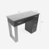 Black Manicure Table for Beautician with Extractor and Glass Top Glamos Model