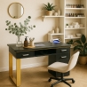 Black Manicure Table for Beautician with Extractor and Glass Top Glamos On Sale