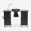 White and Black Manicure Table with Wheels, Extractor, and Lamp Talos Catalog