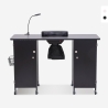 White and Black Manicure Table with Wheels, Extractor, and Lamp Talos Promotion