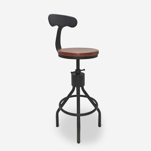 Junt Adjustable Vintage Industrial Bar Kitchen Stool with Backrest Promotion
