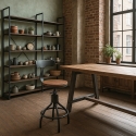 Junt Adjustable Vintage Industrial Bar Kitchen Stool with Backrest On Sale