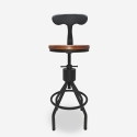 Junt Adjustable Vintage Industrial Bar Kitchen Stool with Backrest Offers