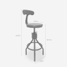 Junt Adjustable Vintage Industrial Bar Kitchen Stool with Backrest Discounts
