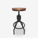 Skiv Adjustable Industrial Wood and Metal Bar Stool Promotion