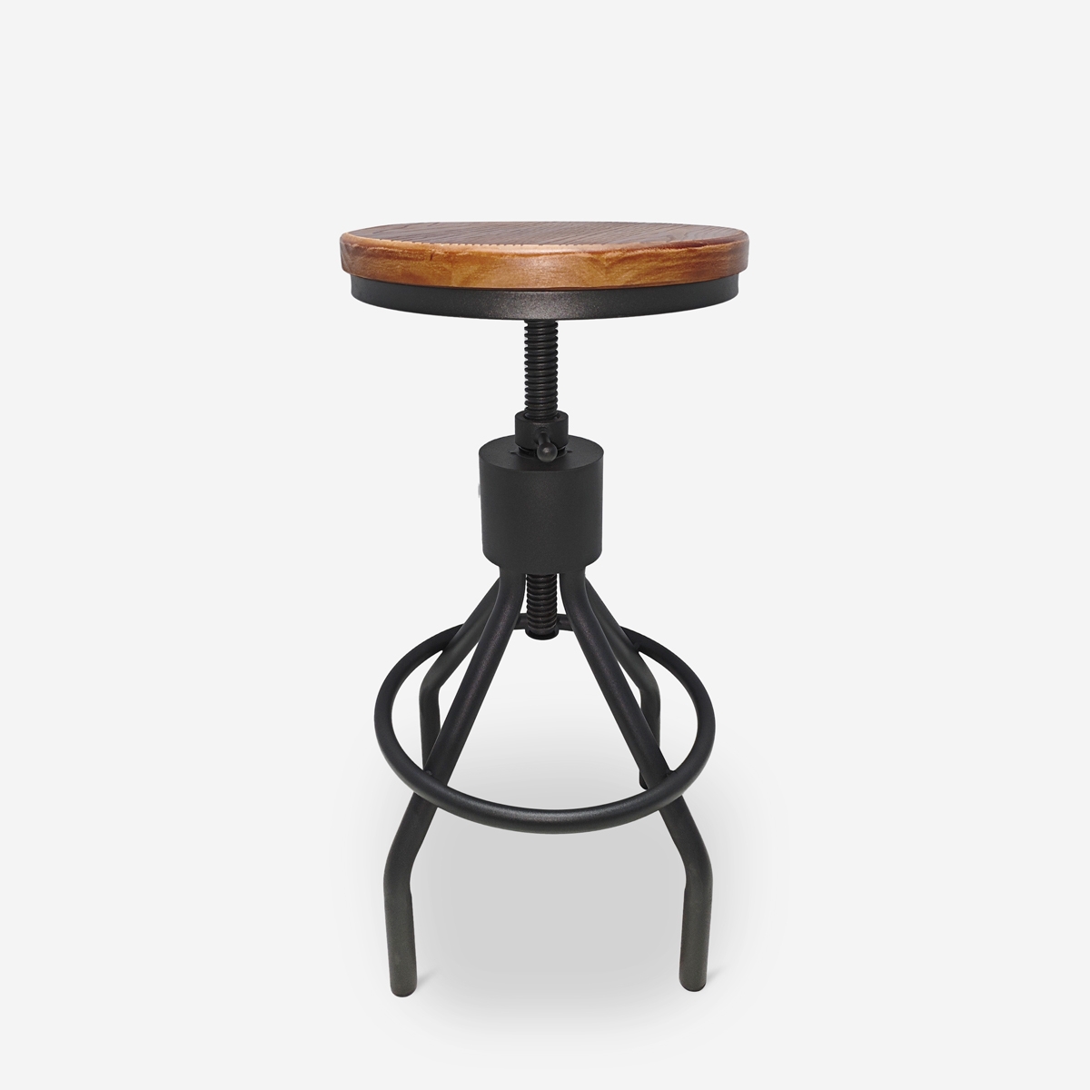 Skiv Adjustable Industrial Wood and Metal Bar Stool Promotion