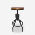 Skiv Adjustable Industrial Wood and Metal Bar Stool Promotion