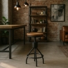 Skiv Adjustable Industrial Wood and Metal Bar Stool On Sale
