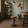 Zunor Adjustable Vintage Industrial Bar Stool with Crank On Sale