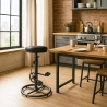 Industrial-Style Bar Stool with Faux Leather and Footrests - Glint On Sale