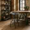 Latas Adjustable Black Metal Stool, Vintage Industrial Style On Sale