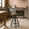 Vont Adjustable Screw Stool in Wood and Metal, Vintage Industrial Design On Sale