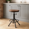 Crewi Black Metal Vintage Industrial Adjustable Screw Stool On Sale