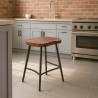 Lumax Vintage Industrial Wood and Metal Bar Stool for Kitchen Island On Sale