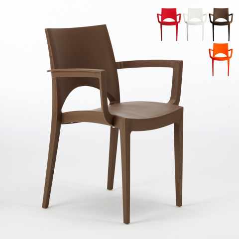 Polypropylene chairs with armrests for bar and restaurant Paris Arm Grand Soleil Promotion