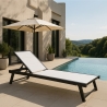 Garden Sun Lounger with Wheels and Adjustable Backrest Rimini Sale