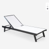 Garden Sun Lounger with Wheels and Adjustable Backrest Rimini Promotion