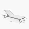 Set of 2 Adjustable Aluminum Garden Loungers with Wheels Rimini 