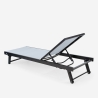 Set of 2 Adjustable Aluminum Garden Loungers with Wheels Rimini 